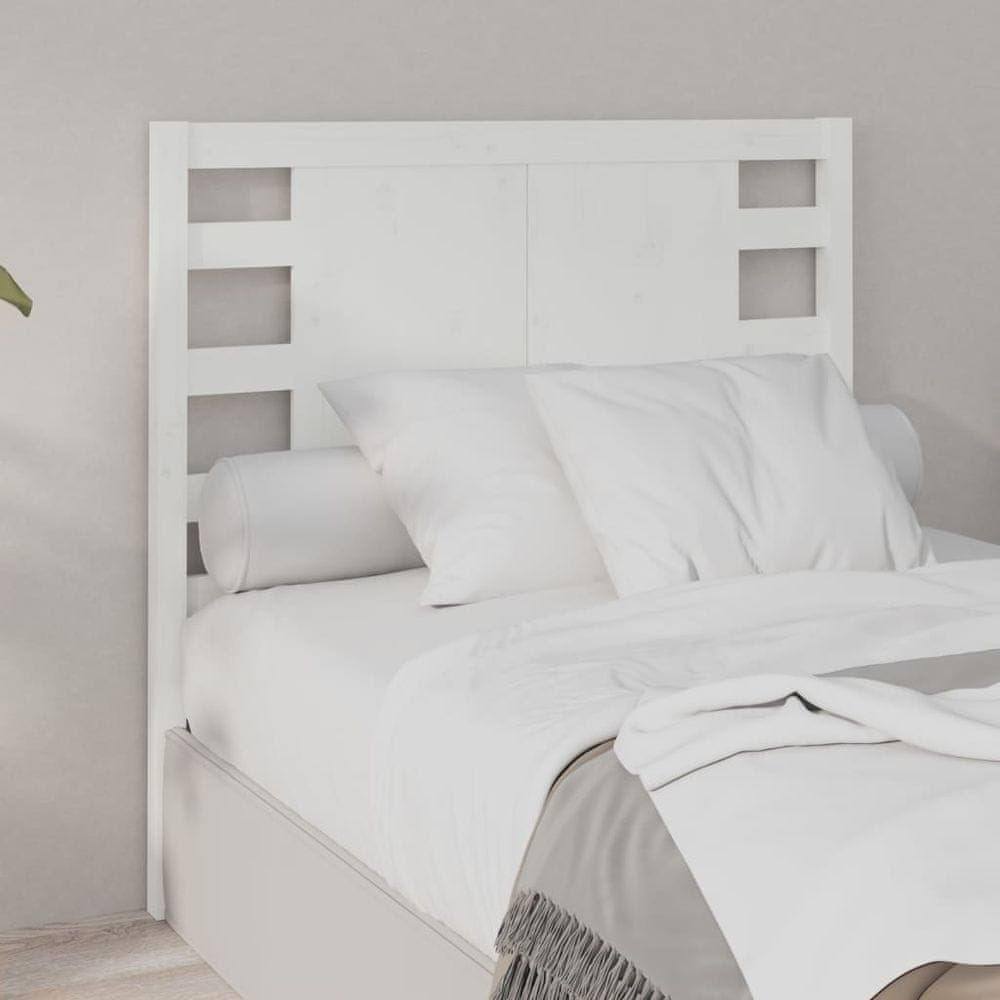 Vidaxl Čelo postele, biele, 96x4x100 cm, masívne borovicové drevo